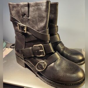 Lucky brand leather motorcycle boots size 10